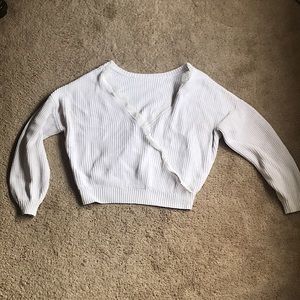 Hollister White Reversible Sweater in size Large